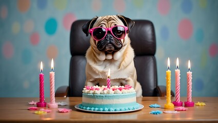 dog at the festive table