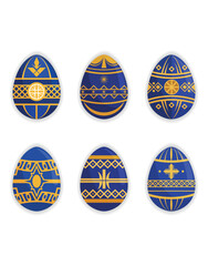 Blue and Gold Ukrainian Easter Eggs