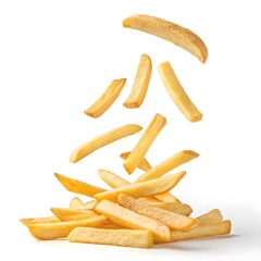 french fries on white