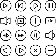Audio Video Icon Set Pack Vector