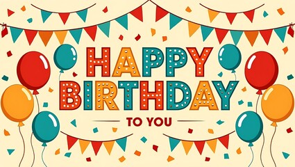 happy birthday card with balloons