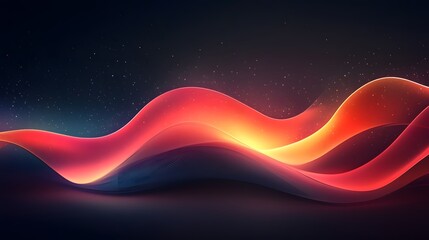 Glowing waves of color with vibrant gradient and starry background