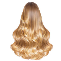 Fototapeta premium A Luxurious, wavy blonde hair cascading in soft curls, showcasing healthy, shiny texture. hairstyle exudes elegance and volume, perfect for fashion or beauty inspiration