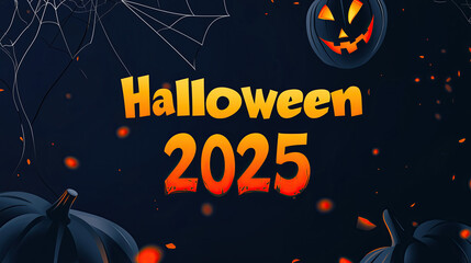 A Halloween 2025 Illustration, Illustration Ideal For Posters, T-Shirt, Or Banner, Commercial Promotion, Holiday Season, Funny Halloween Logo