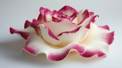 Elegant Crimson and Cream Rose: A Stunning Floral Close-up