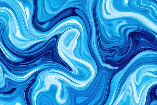 Blue wave background. Abstract water ripple texture. Vector psychedelic wavy line pattern. Retro marine theme trippy navy illustration. Summer sea blue funky fluid swirl backdrop