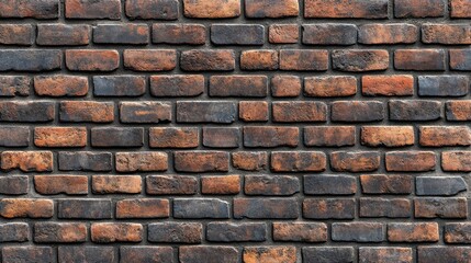 Fototapeta premium Rustic charm of aged brick wall in warm tones capturing texture and architectural detail for vintage design projects and construction backgrounds
