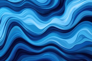 Blue wave background. Abstract water ripple texture. Vector psychedelic wavy line pattern. Retro marine theme trippy navy illustration. Summer sea blue funky fluid swirl backdrop