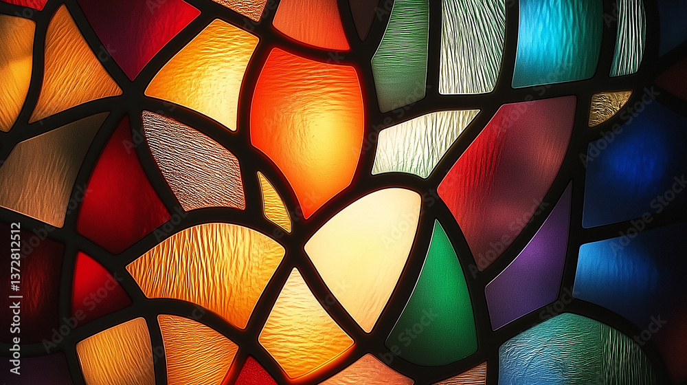 Poster colorful stained glass window creating a vibrant artistic display