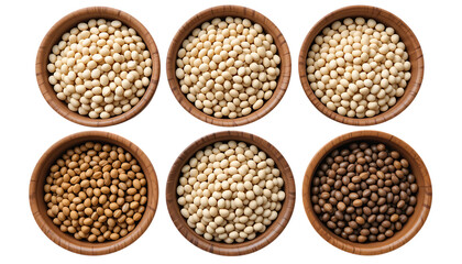 Fototapeta premium wooden bowl with soybeans
