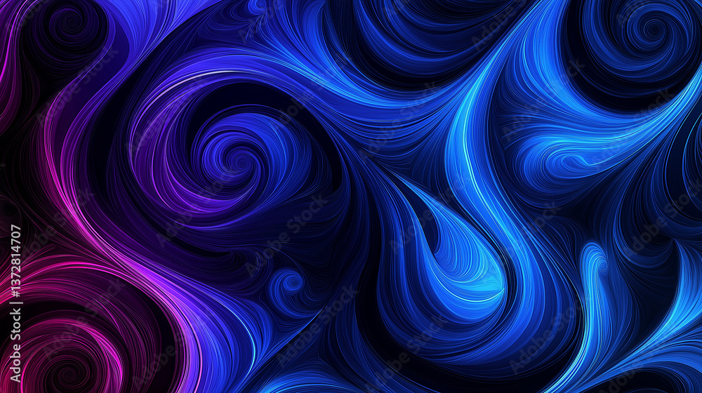 Aufkleber abstract blue and purple swirls creating a mesmerizing visual effect
