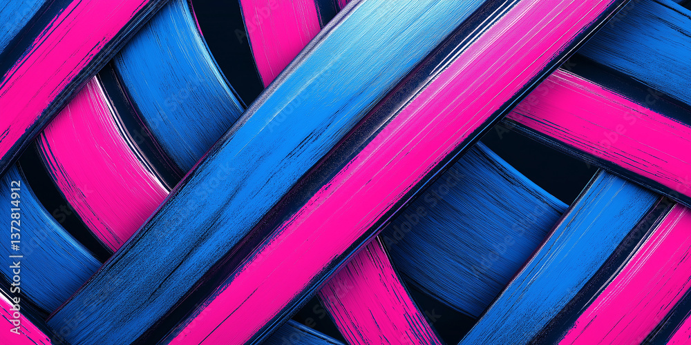 Aufkleber intertwined brushstrokes creating vibrant abstract pattern