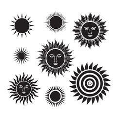 set of vector icons of sun