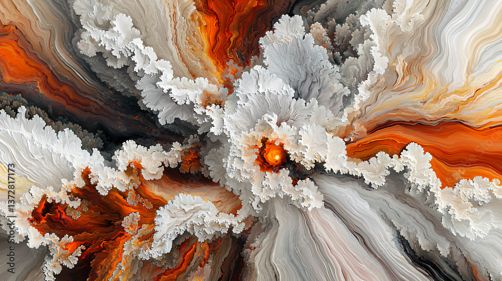Wall mural exquisite colorful abstract painting displaying cosmic resonance waves with a mesmerizing blend of v