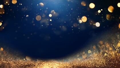 Fototapeta premium abstract background with Dark blue and gold particle. Christmas Golden light shine particles