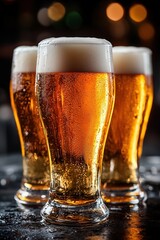 Draught beer in glasses