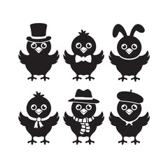   vector set of  chicks