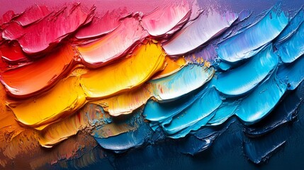Obraz premium Colorful brush strokes on canvas depicting joy of imagination and skill