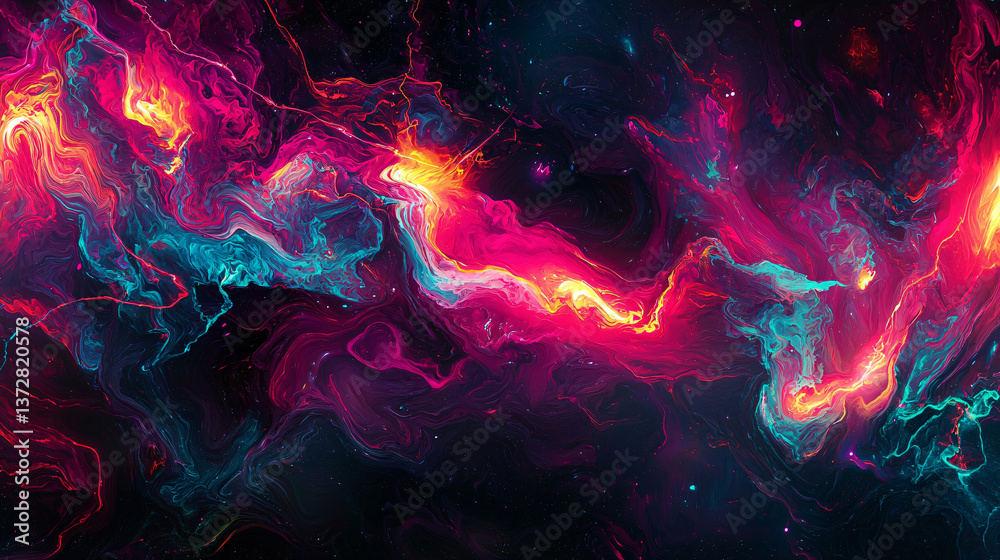 Aufkleber vibrant and colorful background with abstract patterns creating a dynamic and energetic visual exper