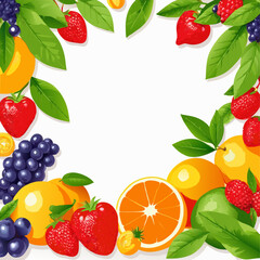 fruits and berries border background