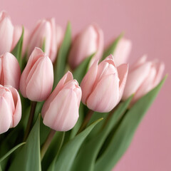 Naklejka premium Purple tulips in wild life. Creative banner. Copyspace image