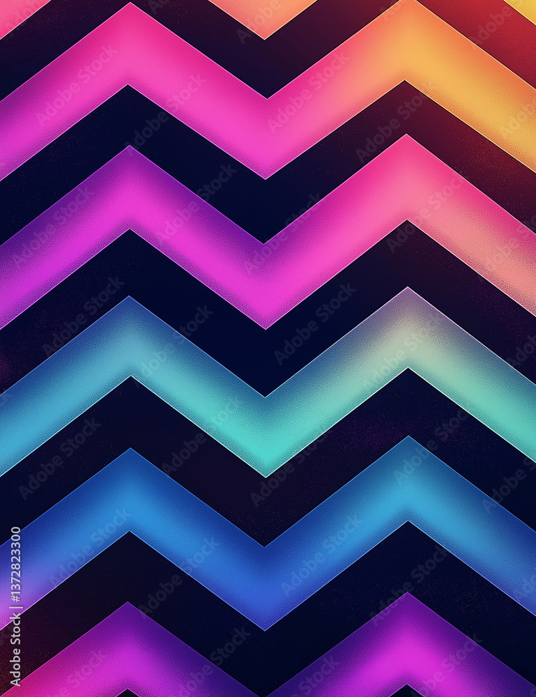 Poster Colorful chevron pattern creating dynamic visual effect