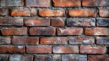 Obraz premium Close-Up View of Textured Red Brick Wall with Mortar