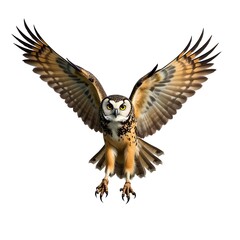 Fototapeta premium a_powerful_owl_with_sharp_talons_gliding_with_full_wingspan_beautifully_