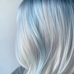 Naklejka premium A woman with long, light blue hair