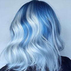 Naklejka premium A woman with blue and white hair