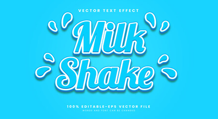 Milk Shake 3d editable text effect Template Suitable for fresh theme