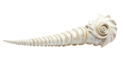 A unicorn horn with spiral details, isolated on white background --ar 16:9