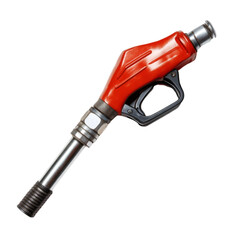 Red Fuel Nozzle Gas Pump Isolated Black Background,