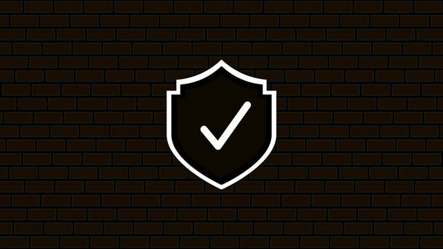 Check mark with shield icon animation.