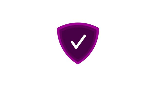 Check mark with shield icon animation.