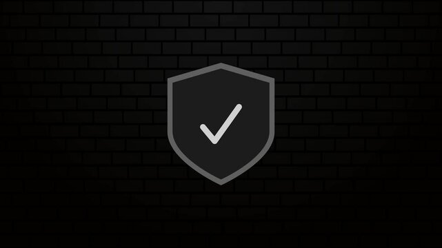 Check mark with shield icon animation.