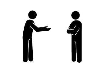 Conflict Resolution Dialogue Figures Silhouette Vector