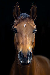 horse portrait, AI generated