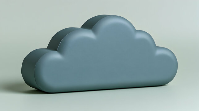 A rounded cloud shape on a light green surface The cloud is three-dimensional and appears to be made of plastic or simi