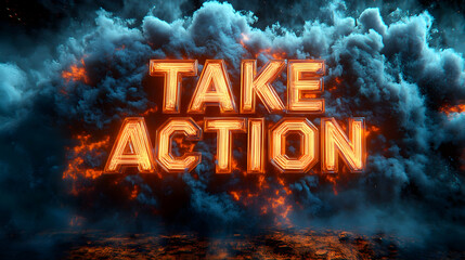 Take action motivational abstract image