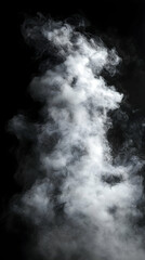 Fototapeta premium Ethereal white plumes rise against a dark canvas swirling and dissipating like spectral entities in an endless void