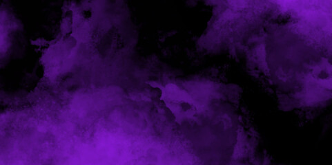 Abstract black and purple fantasy watercolor background abstract fire flame grunge texture background. Purple smoke on black background. Dark elegant Royal purple shades aquarelle paint.  © Sofiqul