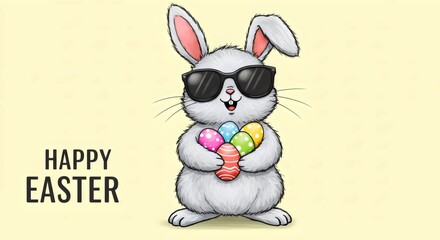 Festive Easter Bunny Artwork for Cards