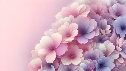Obraz premium AI-generated digital illustration of soft pastel flowers in pink and purple tones, perfect for invitations, wallpapers, and decorative designs