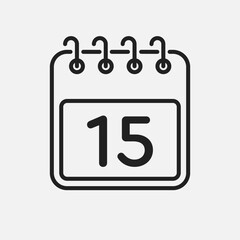 Vector icon page calendar - day 15