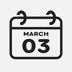 Icon page calendar day - 3 March
