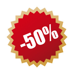 Fifty Percent Off Sale Sign