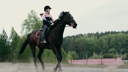 Embark on a dynamic and exhilarating equestrian ride set in a stunning natural landscape