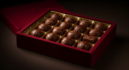 Elegant Belgian Chocolate Truffles Presented in a Luxurious Velvet Box