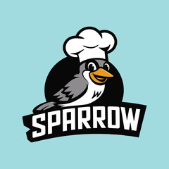 Fototapeta premium Sparrow mascot logo, sparrow typography, sparrow logo